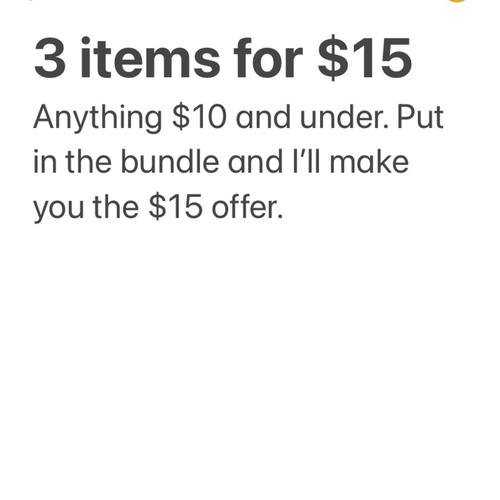 3 For $15 sale
